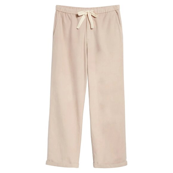 NWT Eileen Fisher Unisex Cropped Wide Leg in Twine Brushed Organic Cotton Pant M - Picture 4 of 10